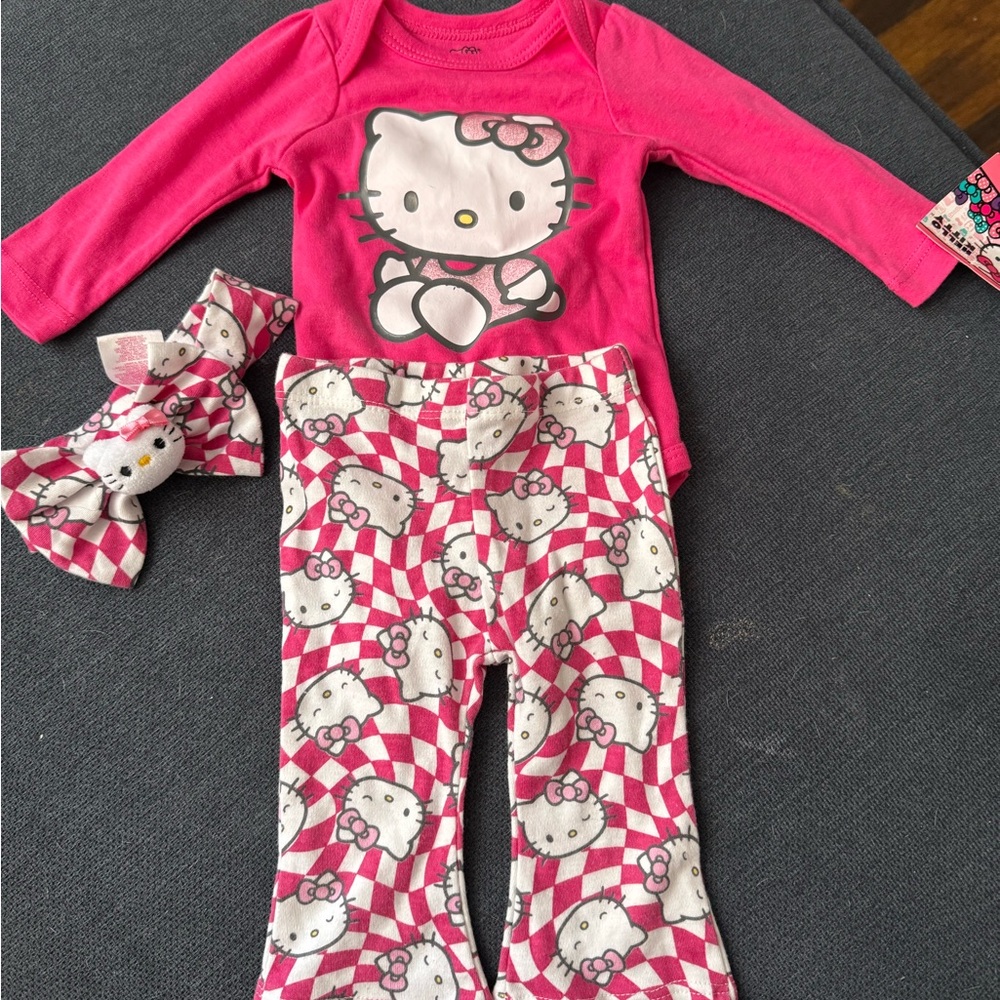 Hello Kitty Pink infant set with headband